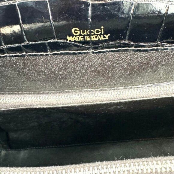 GUCCI VINTAGE CROCODILE HANDBAG - Picture 7 of 9